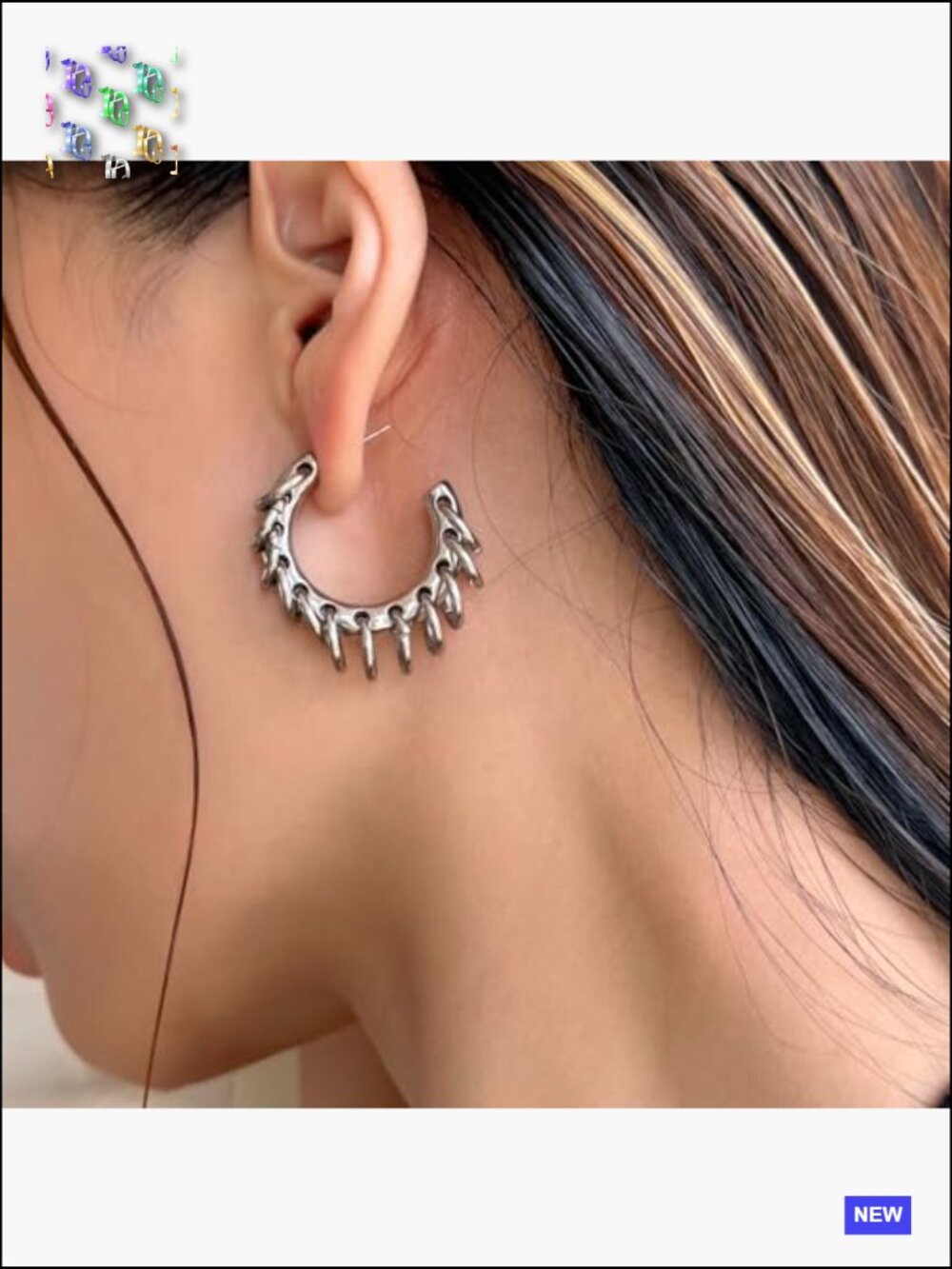 Chunky Gold Hoop Earrings Statement C Hoops Hypoallergenic Thick Circle Earrings - Picture 6 of 6